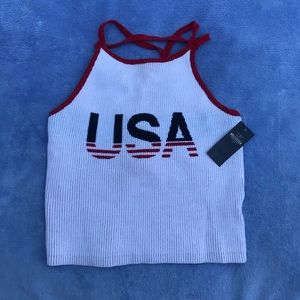 Hollister USA crop shirt